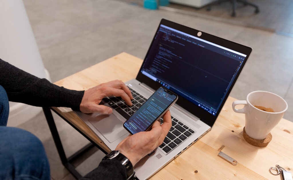 Business professionals collaborating on creative strategy, digital innovation, and modern media solutions in a contemporary workspace